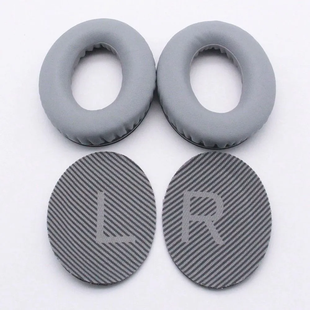 1 Pair BOSE QC15 / QC25 / QC35 JZF-236 leather ear pads - Silver