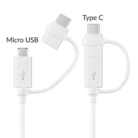 2 in 1 USB Micro USB Type C Fast Charging Cable