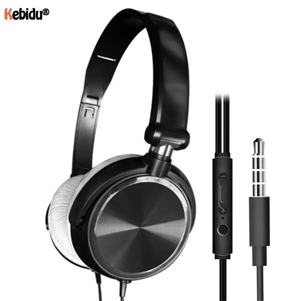 2021 New 3.5mm Wired Headphones With Microphone Over Ear Headsets Bass HiFi Sound Music Stereo Earphone