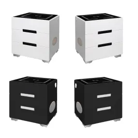 2024 Smart Bedside Tables Bluetooth Speaker Side 3 Drawers Wireless Charging USB Nightstand LED  AU