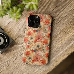 3D Wildflower Floral Pattern print design Phone Case- Lightweight, Impact Resistant Cover for iPhone 6, 6s, 12, 13, 14, 15