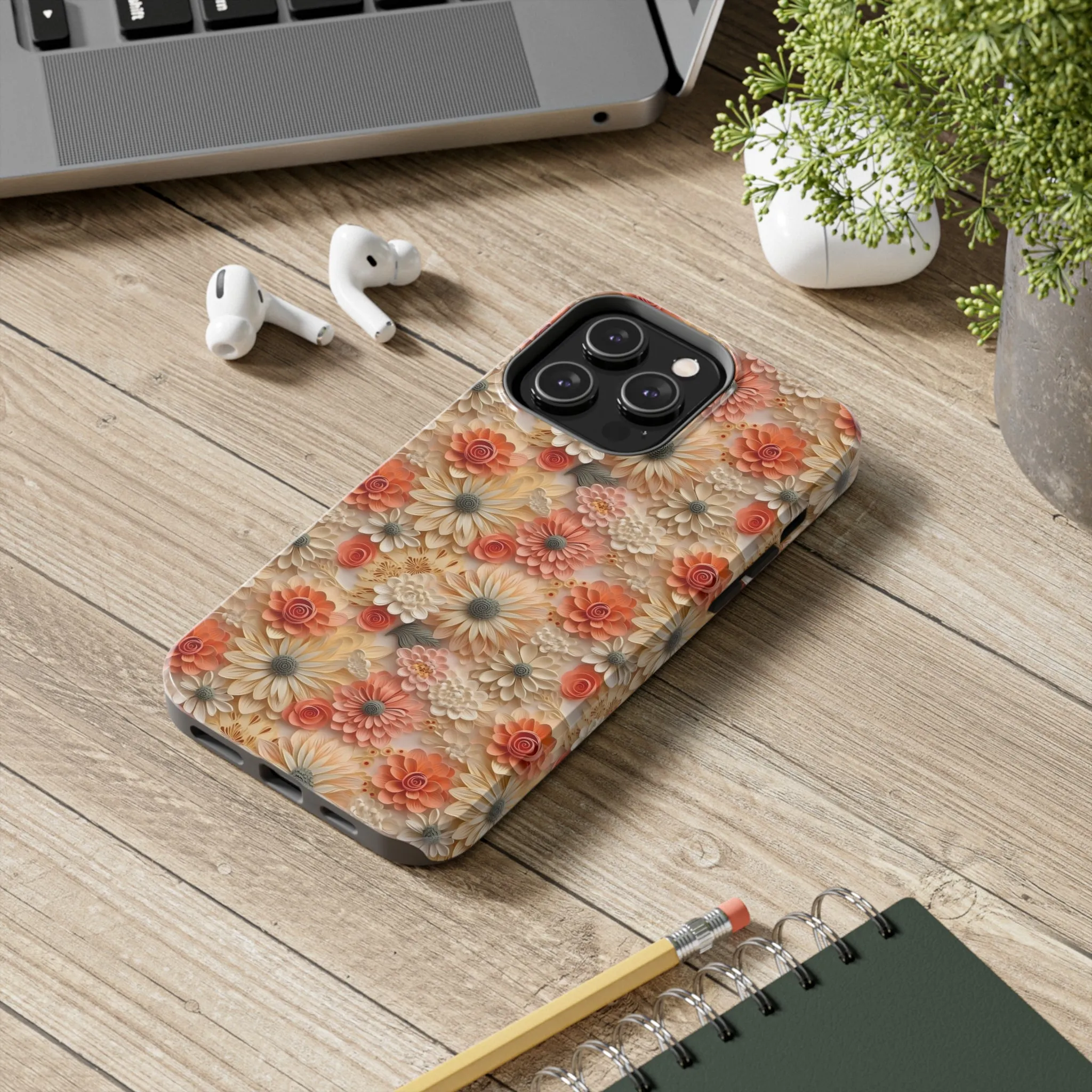 3D Wildflower Floral Pattern print design Phone Case- Lightweight, Impact Resistant Cover for iPhone 6, 6s, 12, 13, 14, 15