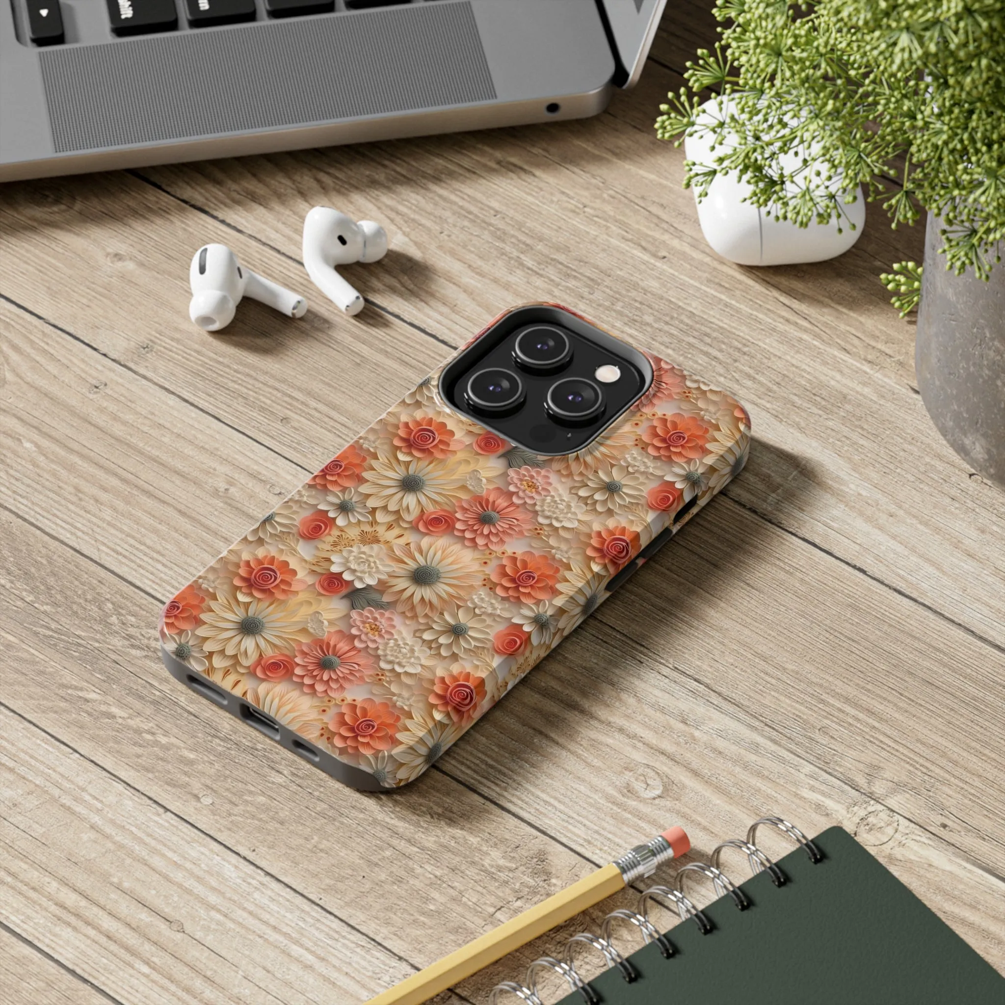 3D Wildflower Floral Pattern print design Phone Case- Lightweight, Impact Resistant Cover for iPhone 6, 6s, 12, 13, 14, 15