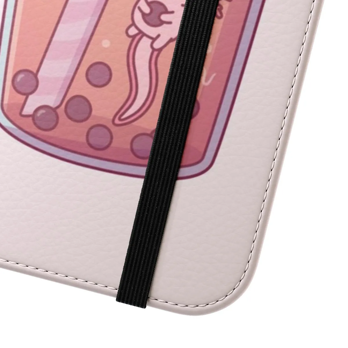 Adorable Axolotl in Bubble Tea Themed Phone Case