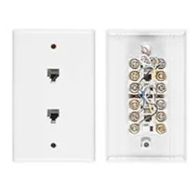 Allen Tel AT217SM-6-15 Flush Mount Duplex Smooth Phone Wall Jack, 6-Conductor, White