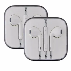 APPLE iPhone 5 6 Plus EarPods Earphones with Remote and Mic *Pack of 2*