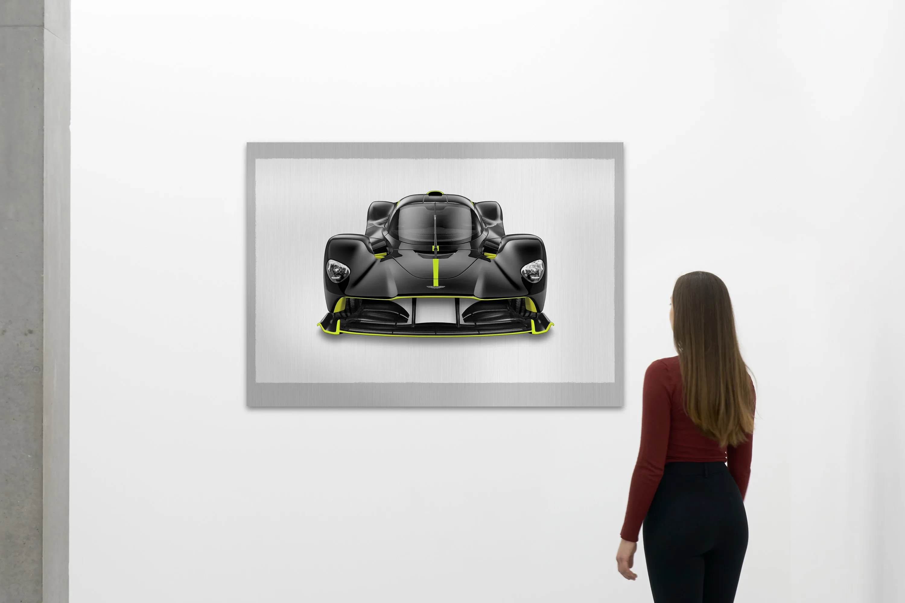 Aston Martin Valkyrie - 150cm Half Tone Flat Bed Print - Front View