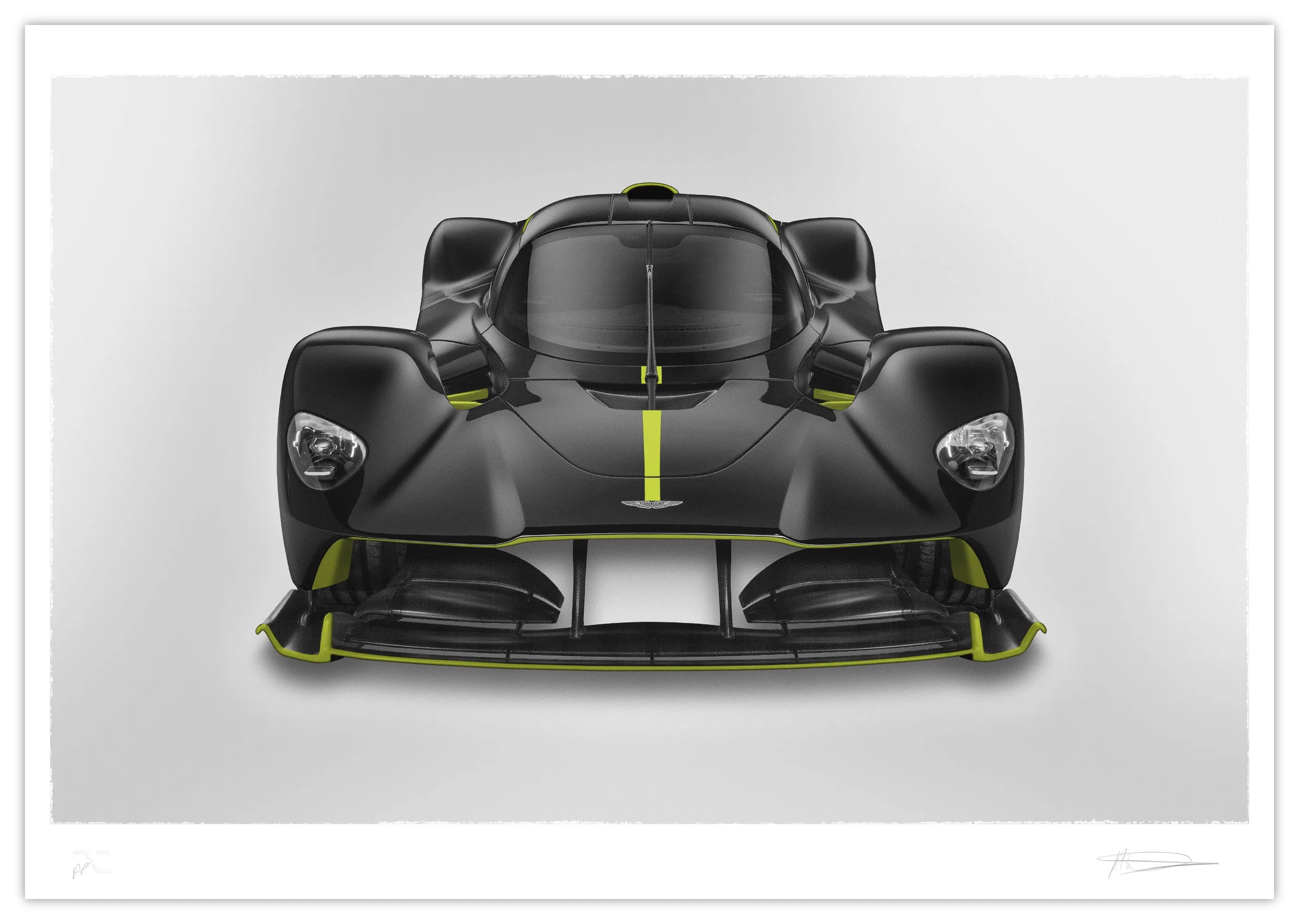 Aston Martin Valkyrie - Alan Thornton - Art Screen Print - Front View