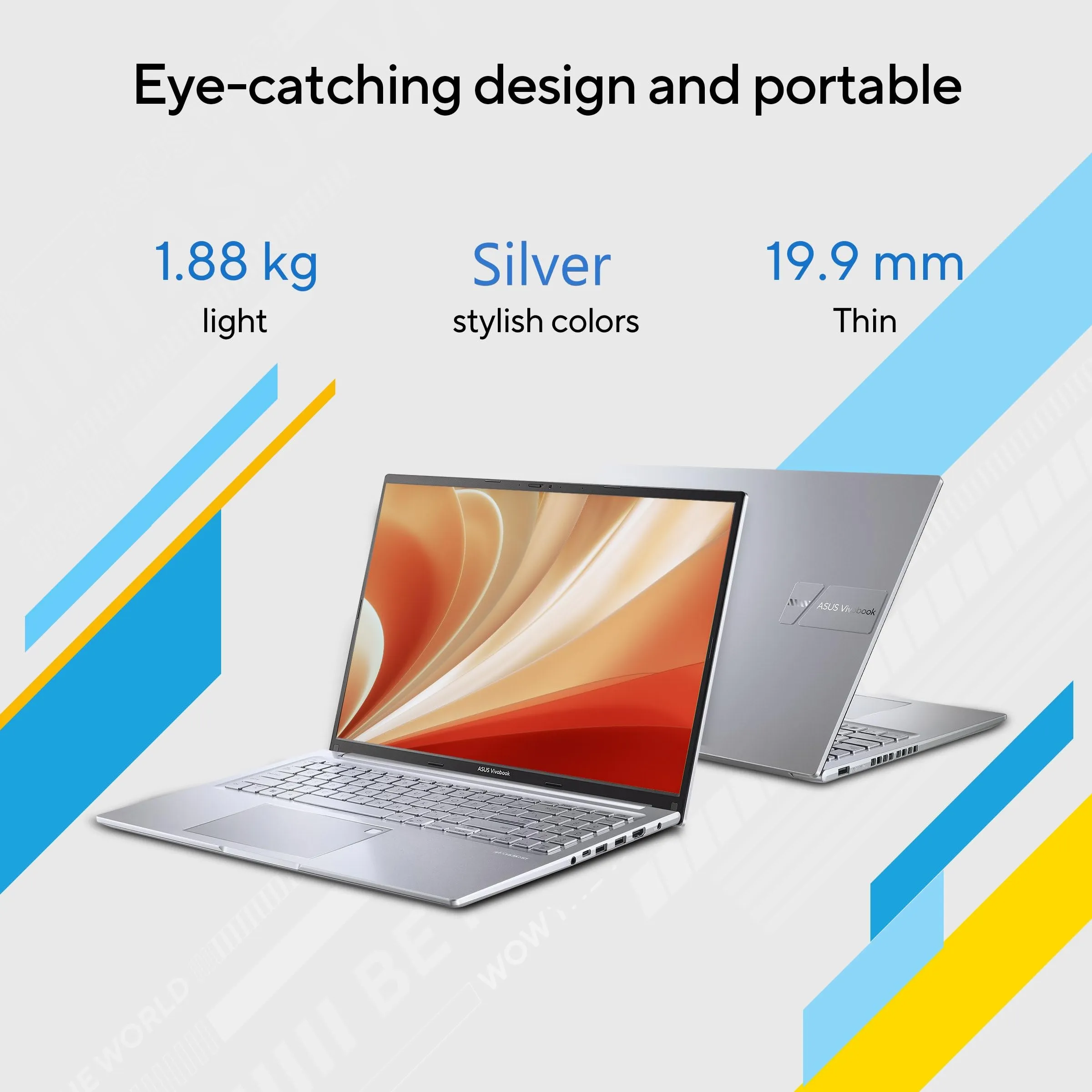 ASUS Vivobook 16" FHD  (1920 x 1200), 60Hz 300nits, Core i5-12500H, (16GB RAM/512GB SSD/Intel Iris Xᵉ Graphics/Win 11/Office Home/Fingerprint/42WHr Battery/Transparent Silver/1.88kg), X1605ZAC-MB541WS