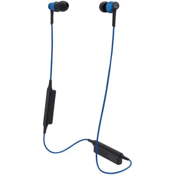 Audio-Technica ATH-CKR35BTBL Sound Reality ATH-CKR35BT Bluetooth In-Ear Headphones with Microphone (Blue)