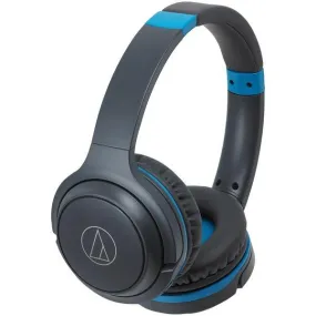 Audio-Technica ATH-S200BTGBL ATH-S200BT Bluetooth On-Ear Headphones with Microphone (Blue)