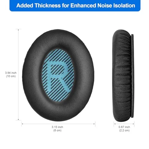 Aurivor Replacement Ear-Pads Cushions for Bose QuietComfort (QC) 35 35ii 25 15 2 and More Headphones, Upgraded Covers with Soft Protein Leather, Reinforced Sealing, Optimized Memory Foam (Brown)