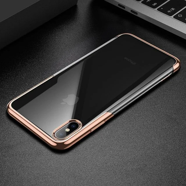 Baseus Luxury Plating Soft Silicone Case For iPhone Xs Xs Max XR Ultra Thin TPU Protective Case For iPhone Xs Xs Max 2018 Cover