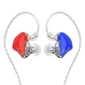 BASN Bmaster PRO Triple Drivers In Ear Monitor Headphones (Red-Blue)