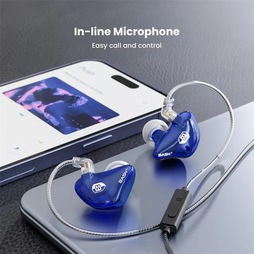 BASN Bsinger PRO 2-Pin In-Ear Monitor Headphones (Blue)