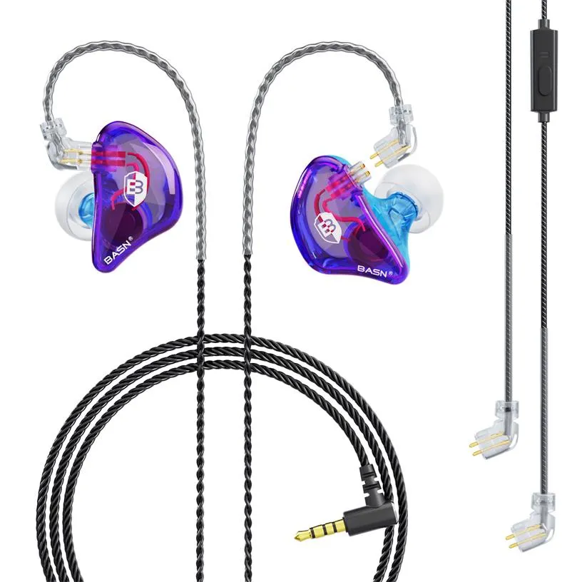 BASN Bsinger PRO 2-Pin In-Ear Monitor Headphones (Purple)