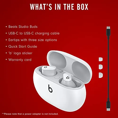 Beats Studio Buds – True Wireless Noise Cancelling Earbuds – Compatible with Apple & Android - White