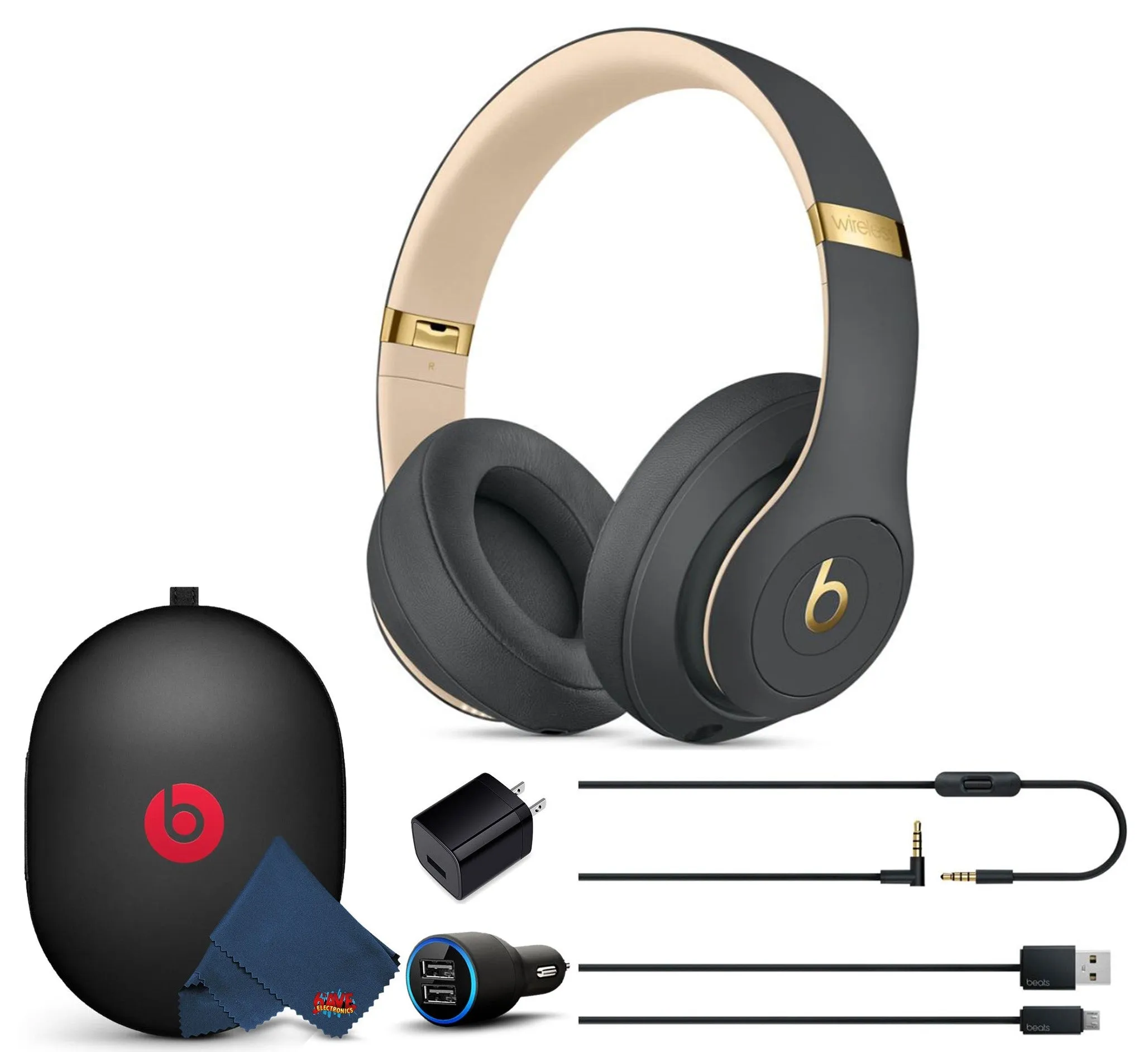 Beats Studio3 Wireless Headphones with USB Charging Adapters -