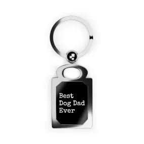 Best Dog Dad Rectangle Photo Keyring