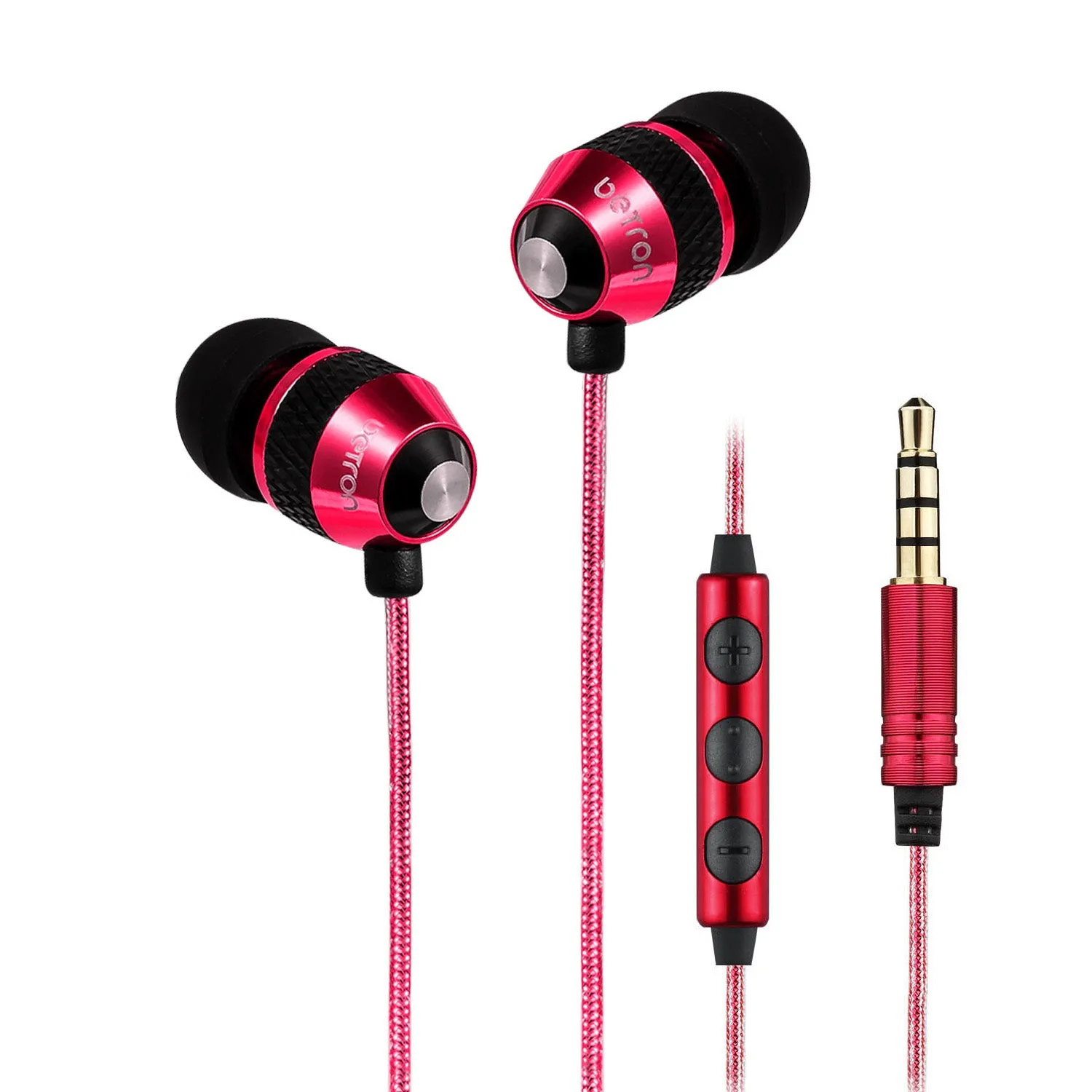 Betron B25 Noise Isolating Earphones with Volume Control Microphone Powerful Bass iPhone Samsung