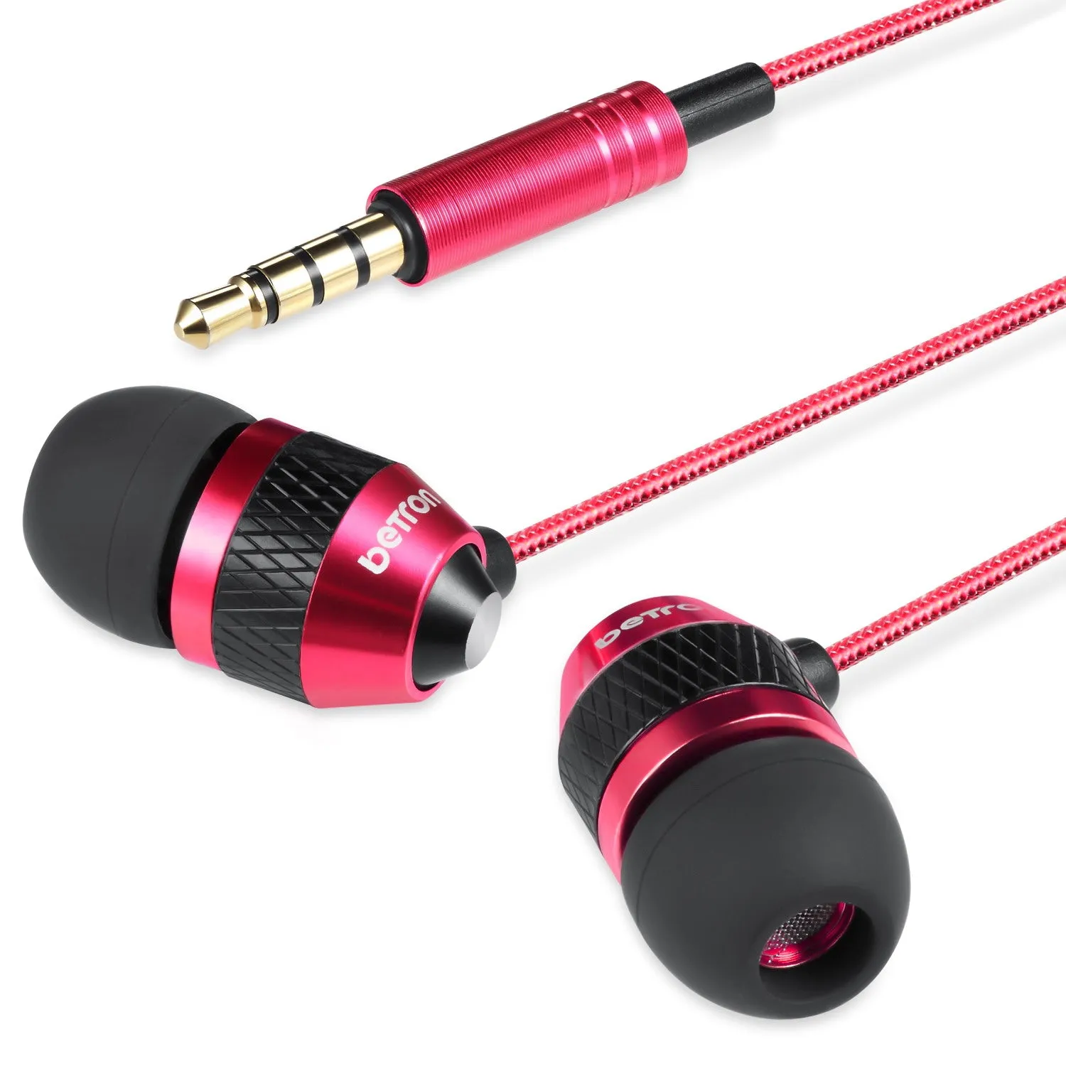 Betron B25 Noise Isolating Earphones with Volume Control Microphone Powerful Bass iPhone Samsung