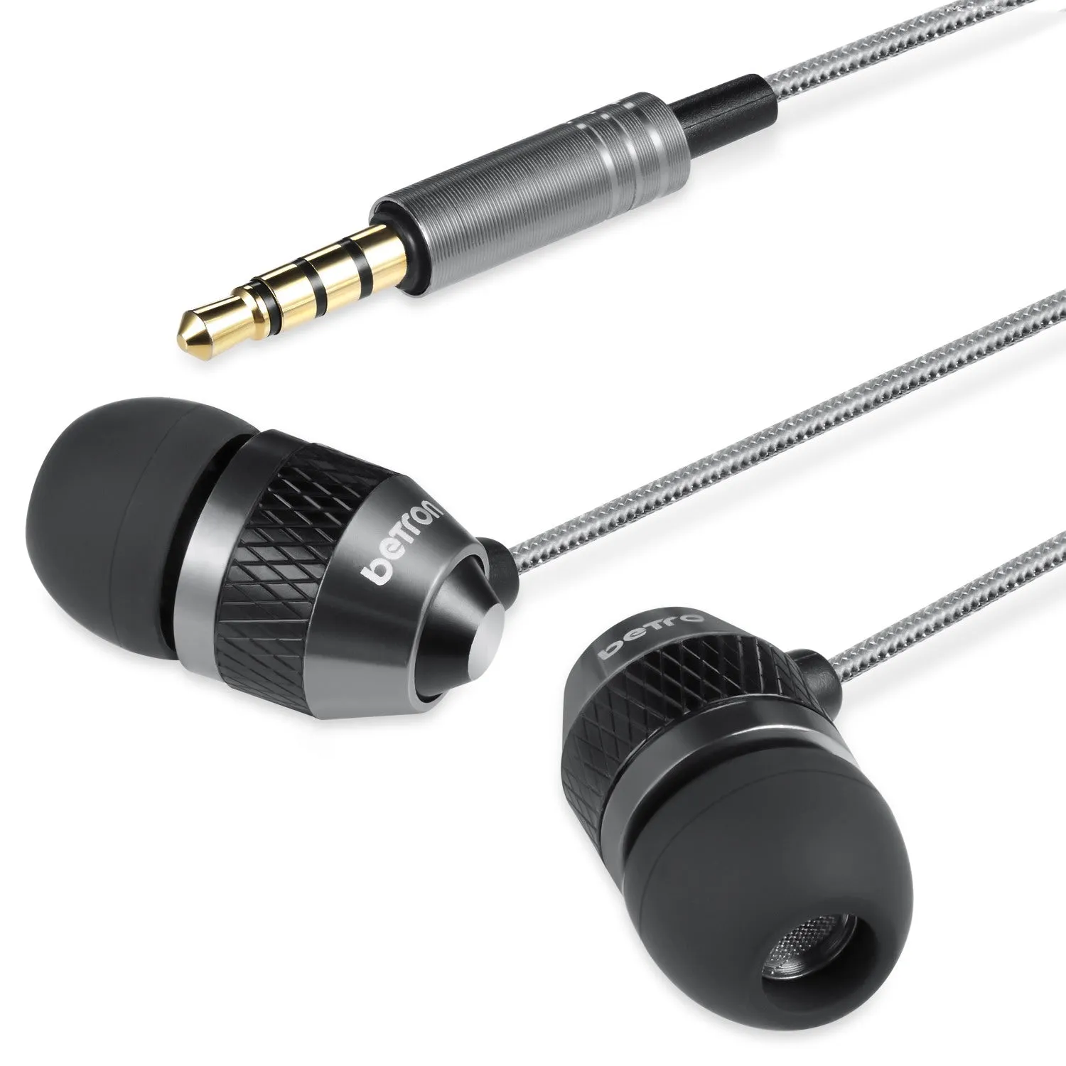 Betron B25 Noise Isolating Earphones with Volume Control Microphone Powerful Bass iPhone Samsung