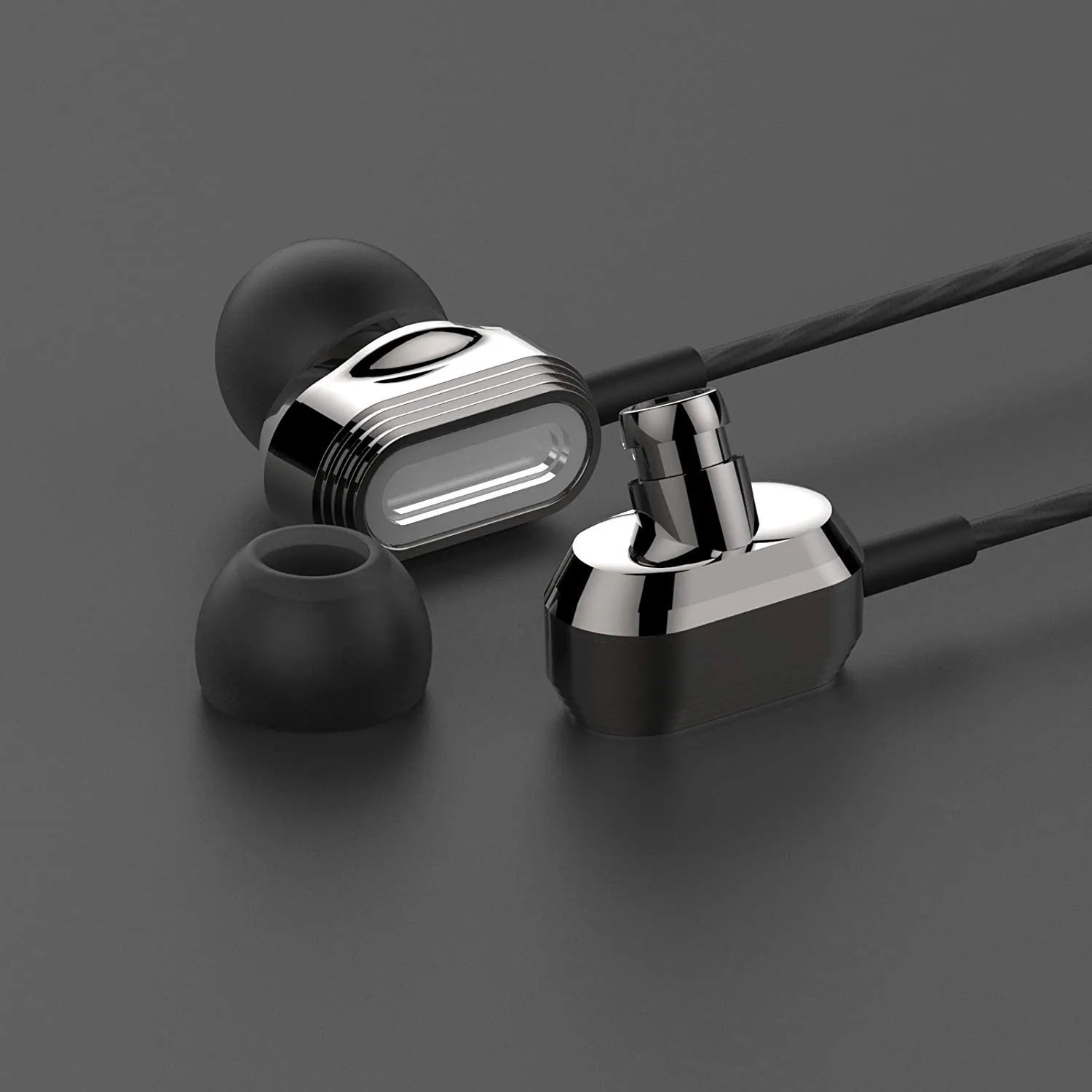 Betron ProX7 Noise Isolating Earphones, In Ear Headphones with Mic and Volume Control, Dual Driver Quality Headset, Black