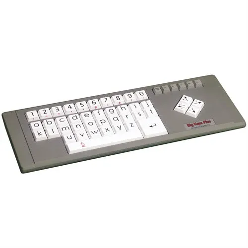 Big Keys Plus Large Key Desktop Keyboard with White Keys and Lower Case ABC Layout