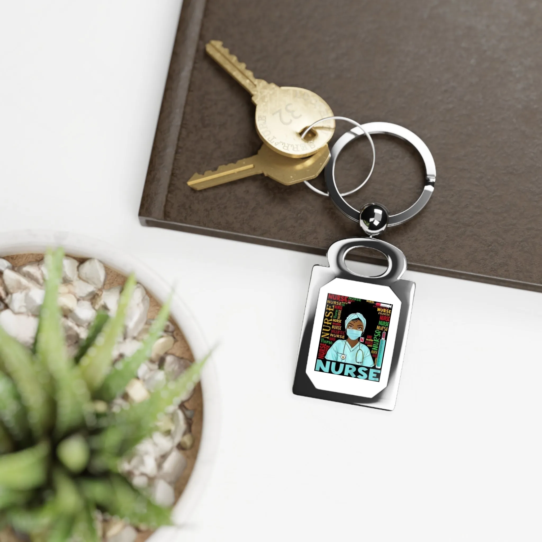 Black Nurse Photo Keyring