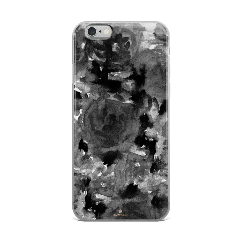 Black Rose Floral iPhone Case, iPhone X | XS | XR | XS Max | 8 | 8  | 7| 7 Case- Made in USA/EU