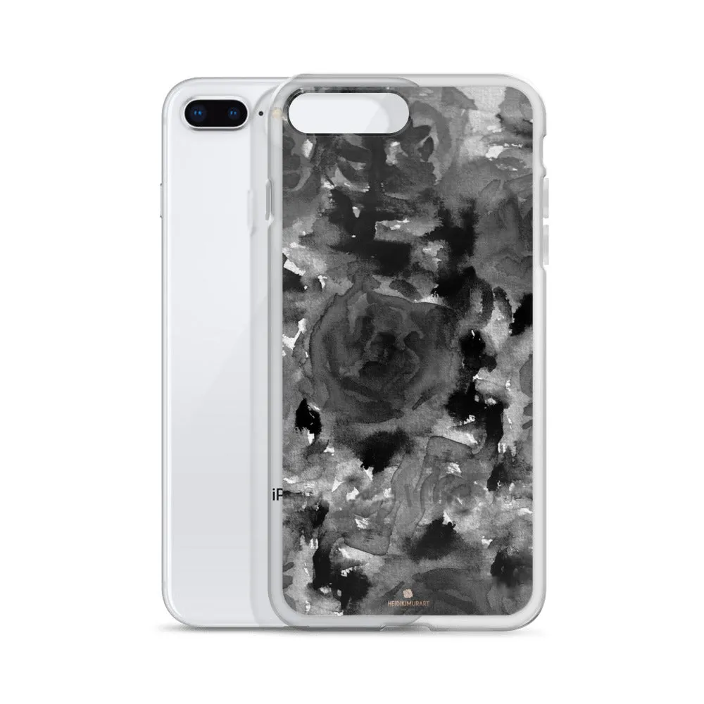 Black Rose Floral iPhone Case, iPhone X | XS | XR | XS Max | 8 | 8  | 7| 7 Case- Made in USA/EU