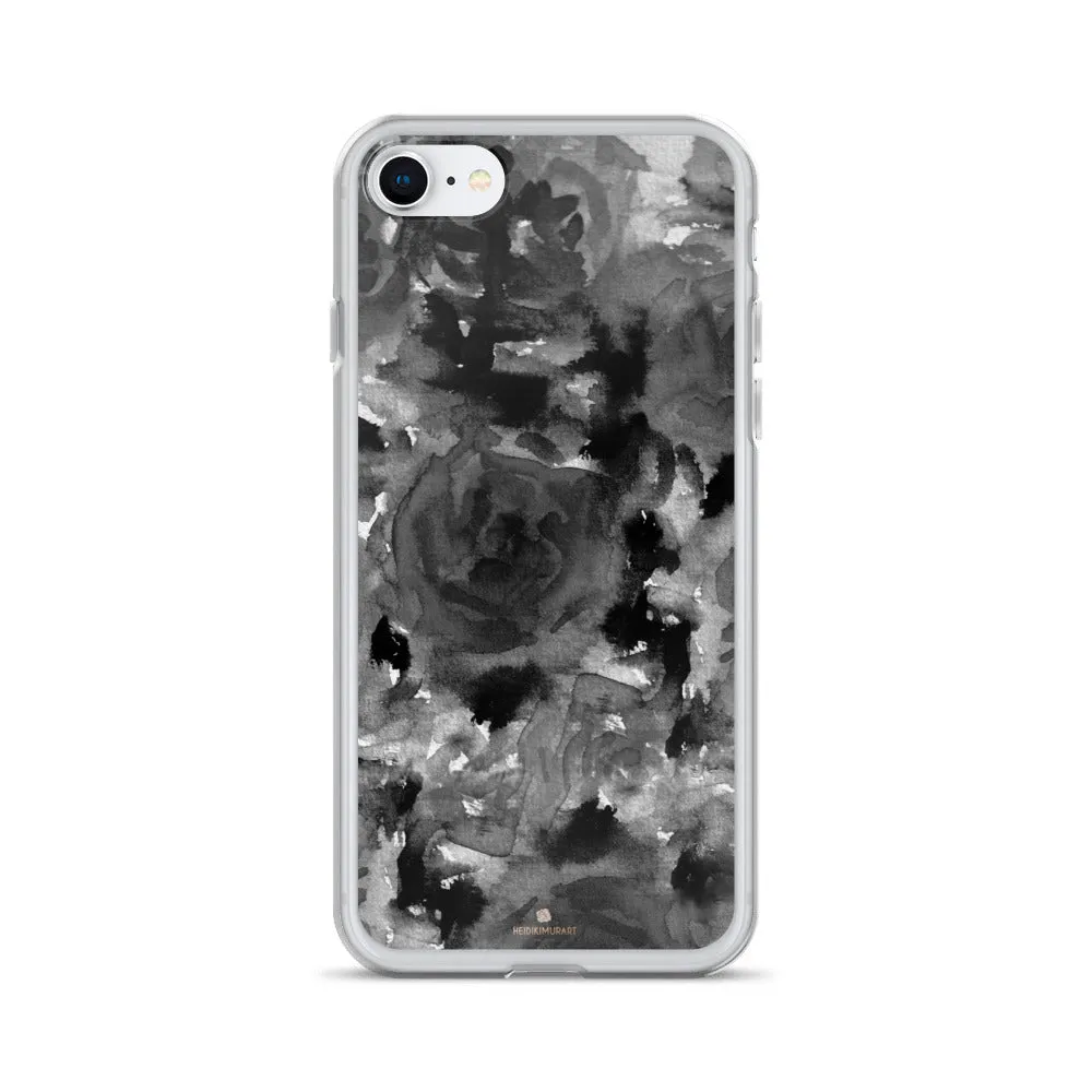 Black Rose Floral iPhone Case, iPhone X | XS | XR | XS Max | 8 | 8  | 7| 7 Case- Made in USA/EU