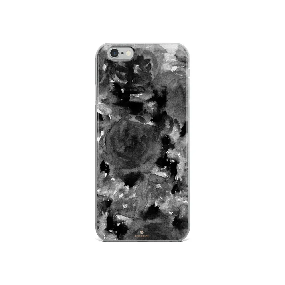 Black Rose Floral iPhone Case, iPhone X | XS | XR | XS Max | 8 | 8  | 7| 7 Case- Made in USA/EU