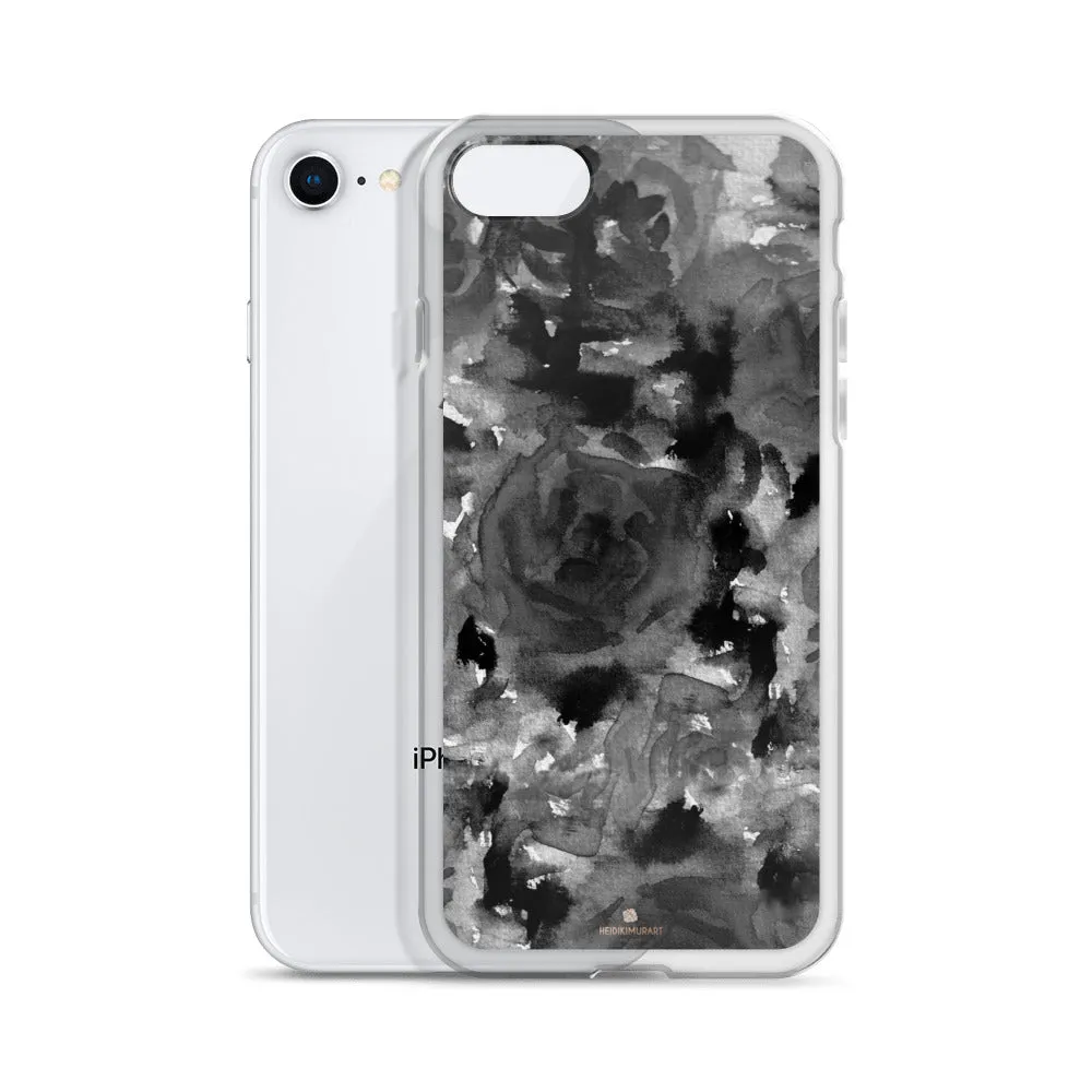 Black Rose Floral iPhone Case, iPhone X | XS | XR | XS Max | 8 | 8  | 7| 7 Case- Made in USA/EU