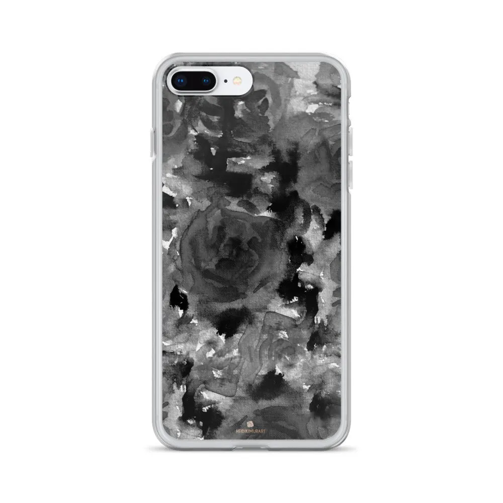 Black Rose Floral iPhone Case, iPhone X | XS | XR | XS Max | 8 | 8  | 7| 7 Case- Made in USA/EU