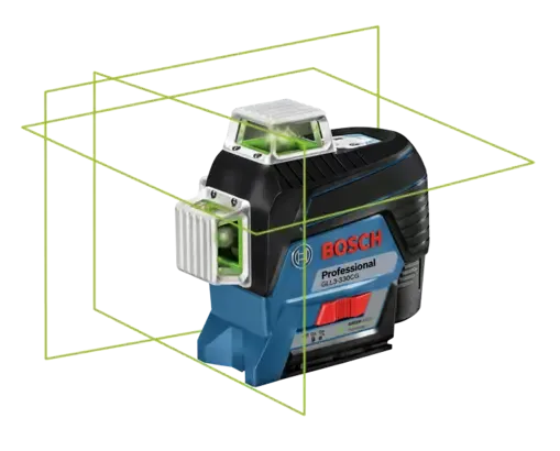 Bosch Professional 12V Max 360�° Green-Beam Three-Plane Leveling Alignment-Line Laser Kit with 2.0 Ah Battery