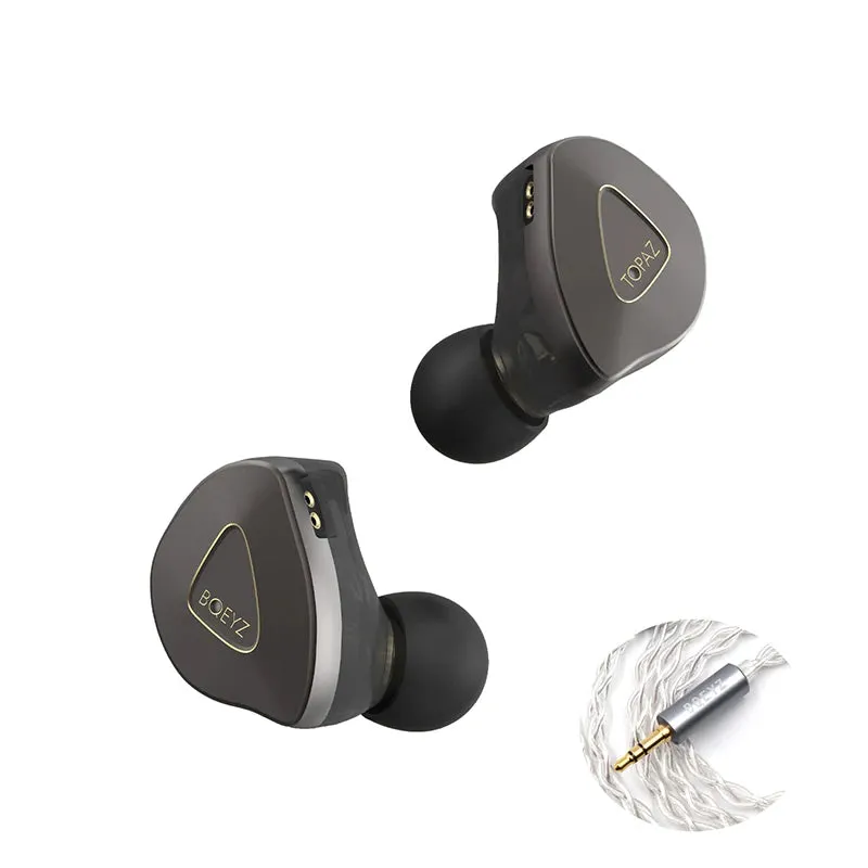 BQEYZ Topaz HiFi Earphone 13mm LCP Dynamic 9 Layers PZT Hybrid 2 Driver In-Ear IEM Wired Treble Vocal Music 0.78mm 2Pin