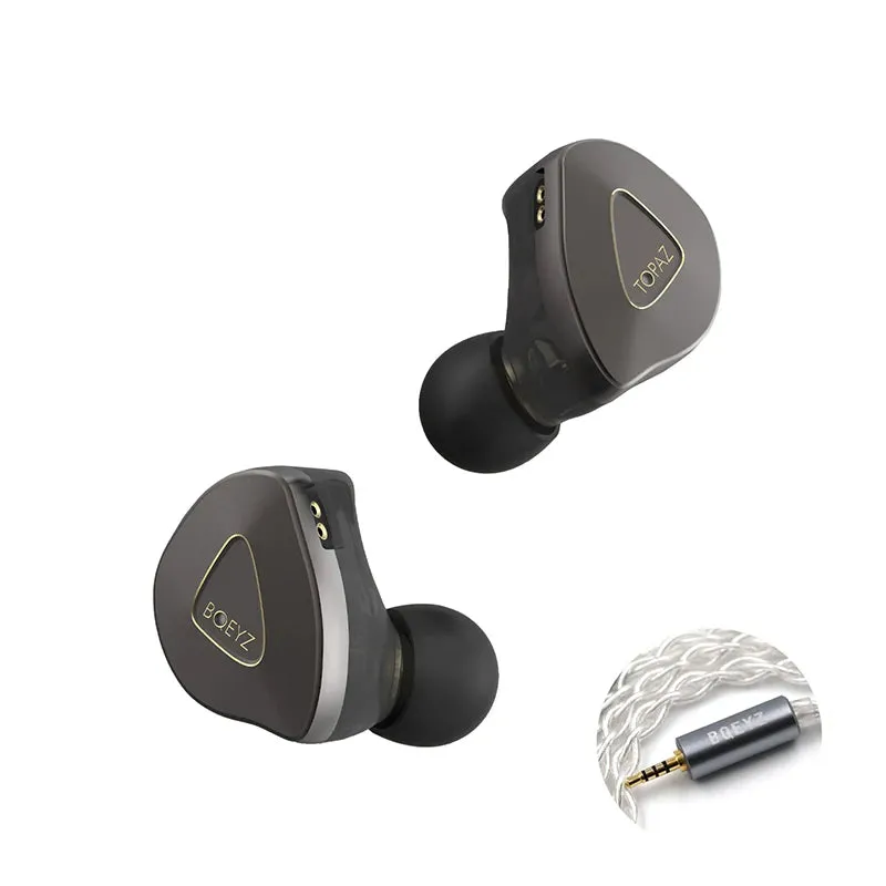 BQEYZ Topaz HiFi Earphone 13mm LCP Dynamic 9 Layers PZT Hybrid 2 Driver In-Ear IEM Wired Treble Vocal Music 0.78mm 2Pin