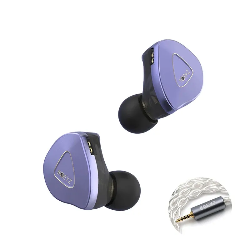 BQEYZ Topaz HiFi Earphone 13mm LCP Dynamic 9 Layers PZT Hybrid 2 Driver In-Ear IEM Wired Treble Vocal Music 0.78mm 2Pin