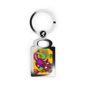 Captain AFAB - Graffiti Meowth Fan Art Rectangle Photo Keyring