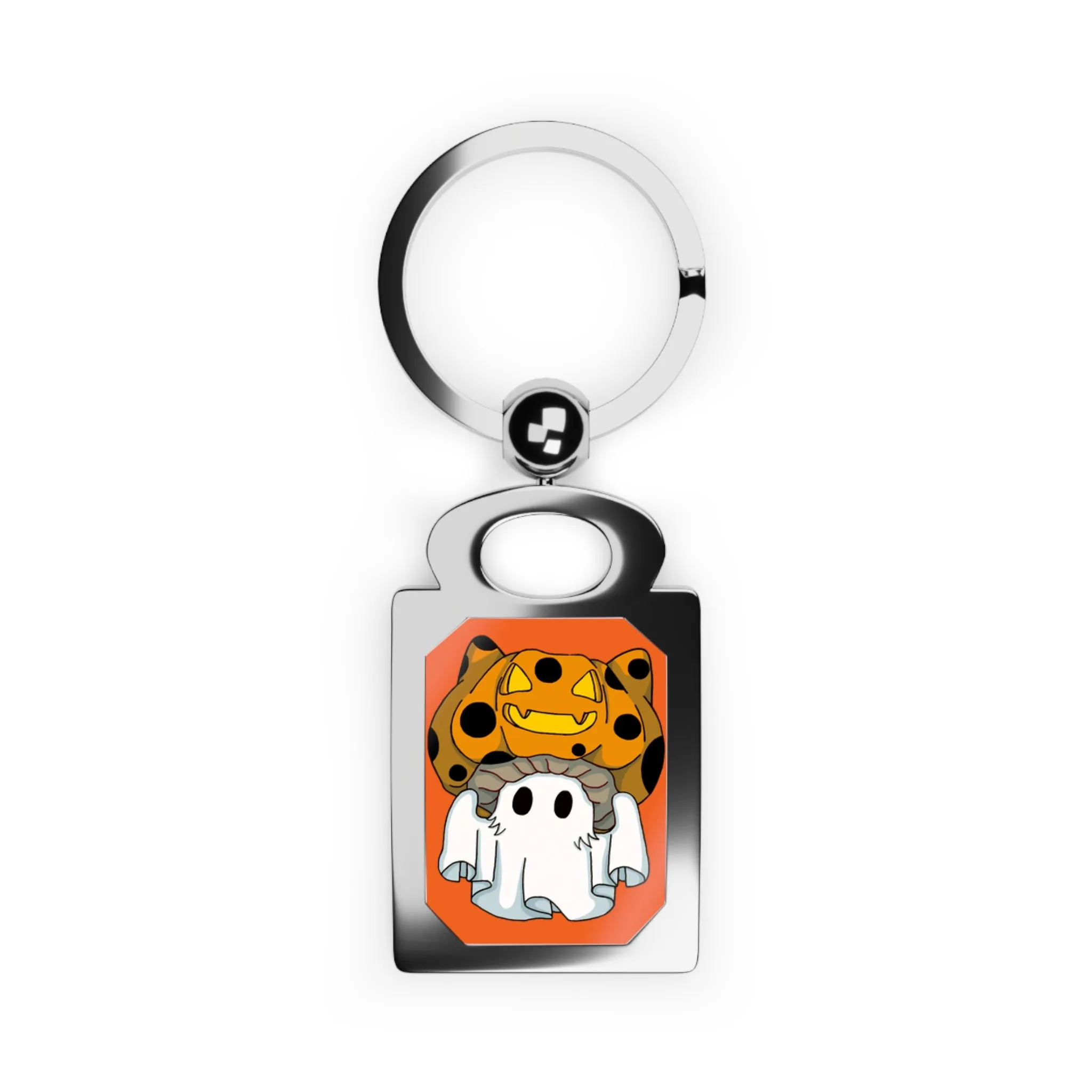 Captain AFAB - Kitty Jack-O-Lantern Ghost Rectangle Photo Keyring