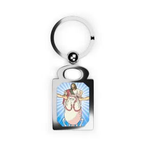 Captain AFAB - Medieval Horse Jesus Rectangle Photo Keyring