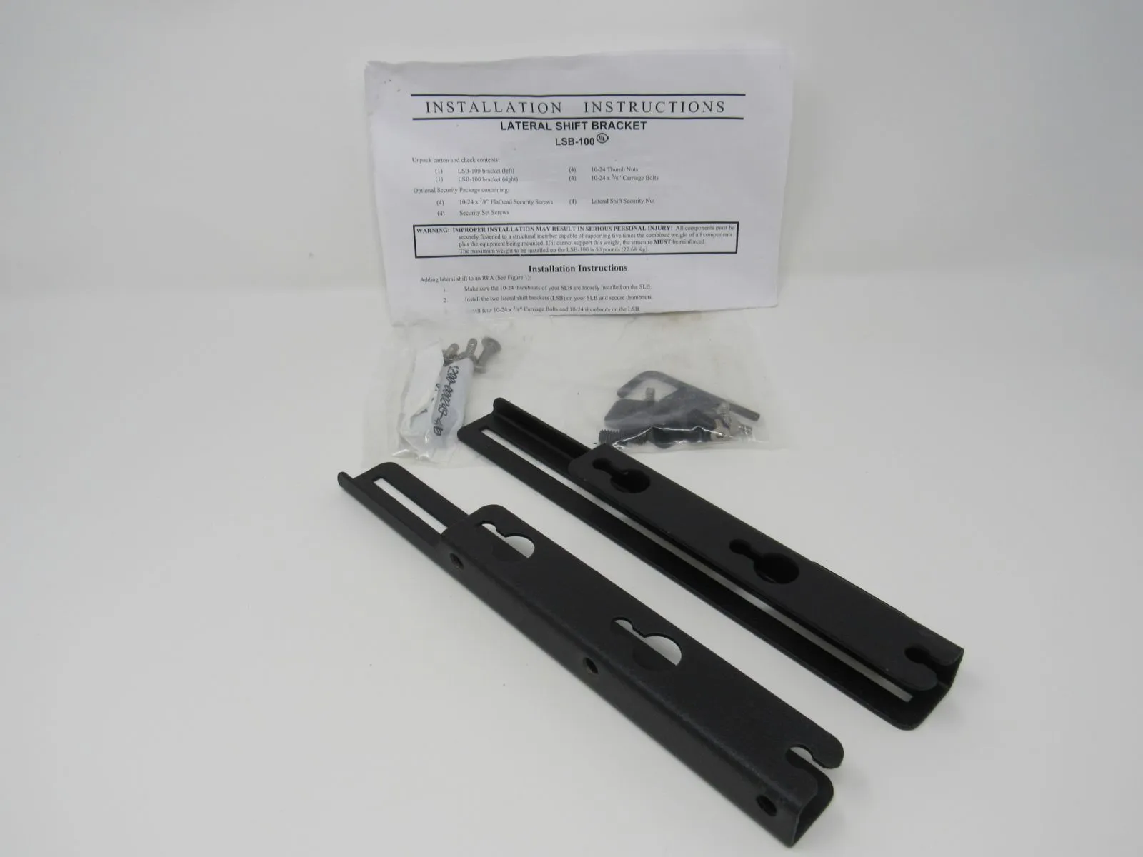 Chief Lateral Shift Bracket Mounting Accessory LSB100 -- New