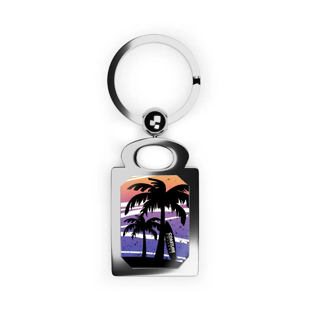 Coastline Summertime Sunset Rectangle Photo Keyring