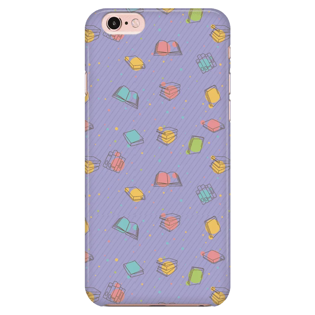 Colorful Bookish Pattern Phone Case Purple