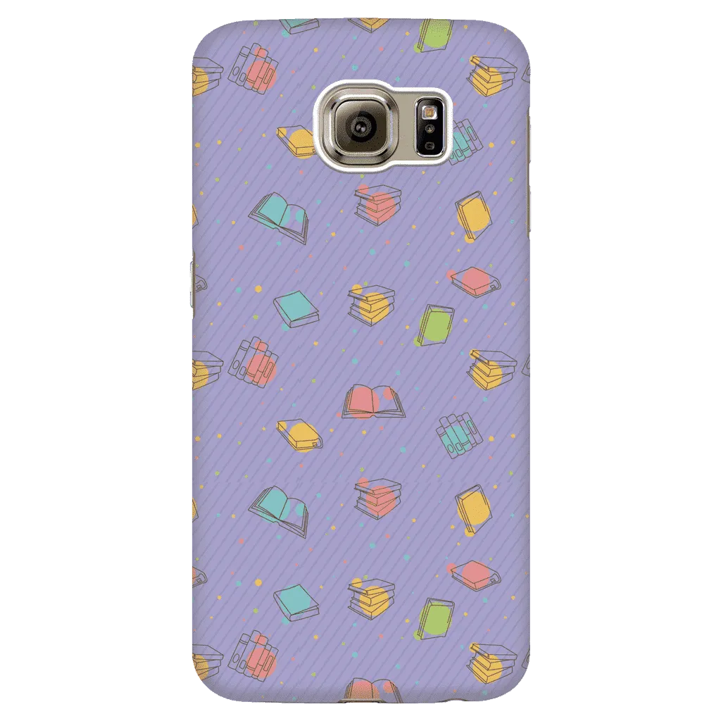 Colorful Bookish Pattern Phone Case Purple