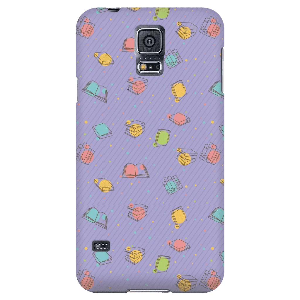 Colorful Bookish Pattern Phone Case Purple