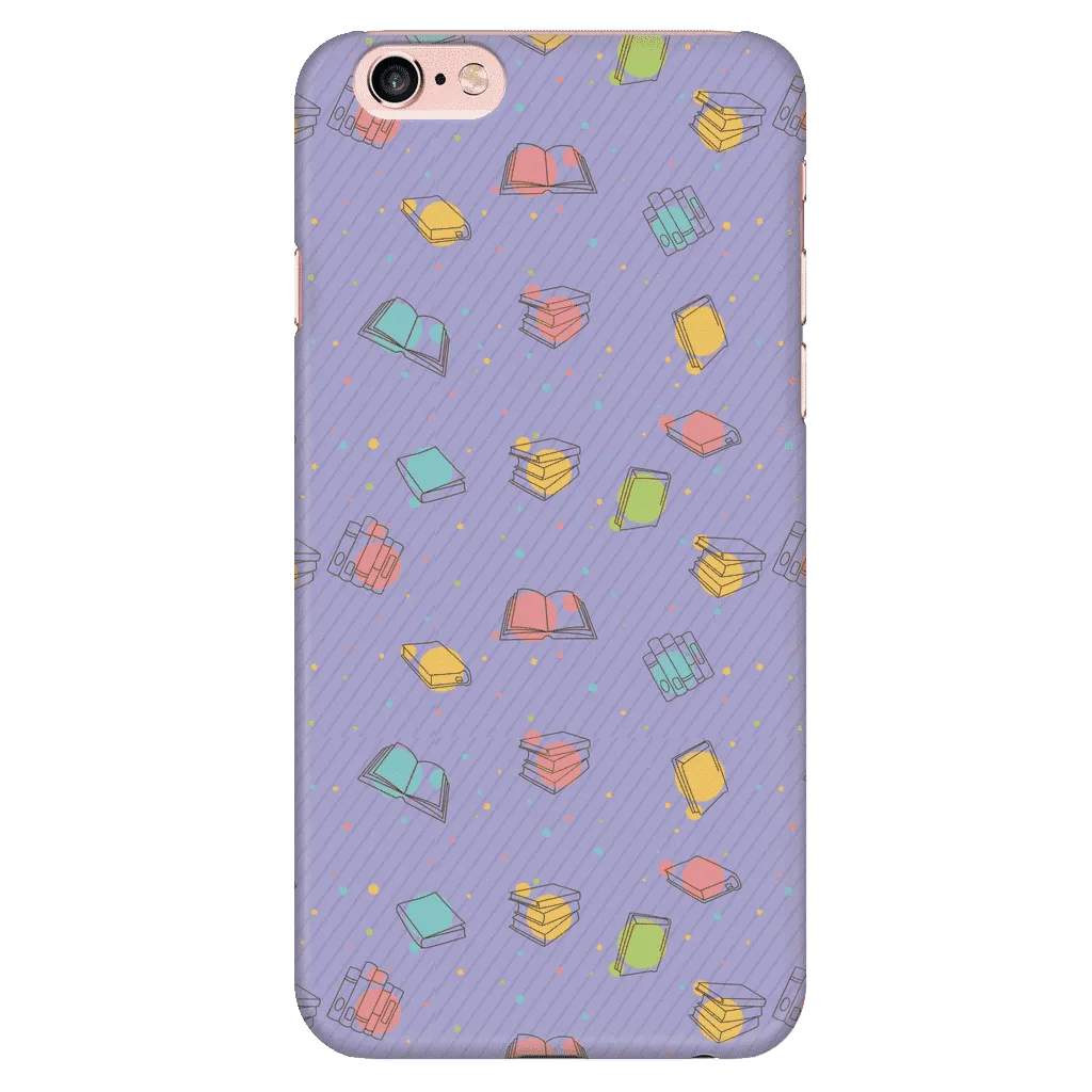 Colorful Bookish Pattern Phone Case Purple