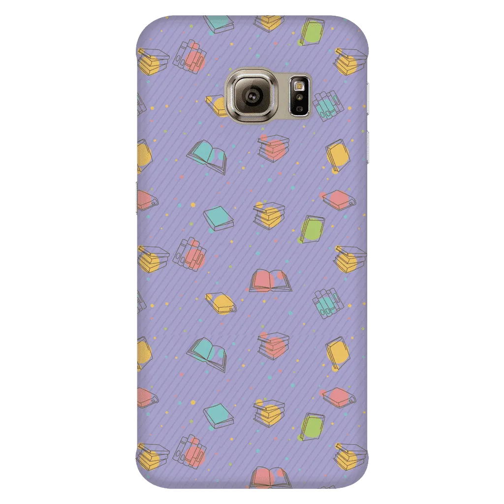 Colorful Bookish Pattern Phone Case Purple