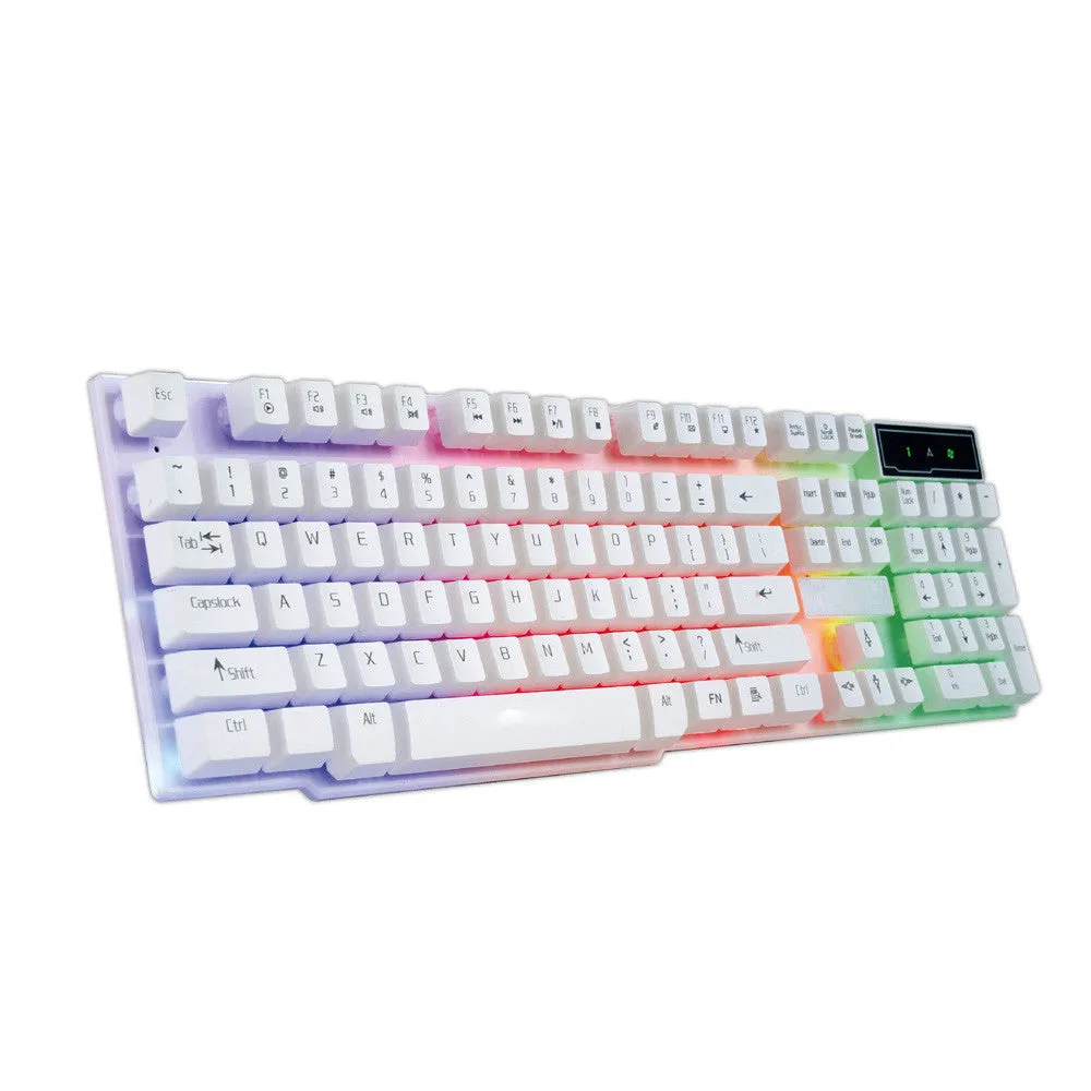 Colorful Crack LED Illuminated Backlit USB Wired PC Rainbow Gaming Keyboard